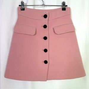 Miu Miu Pink Double Knit A-Line Wool Skirt - Italian Womens IT 36 - Barbiecore